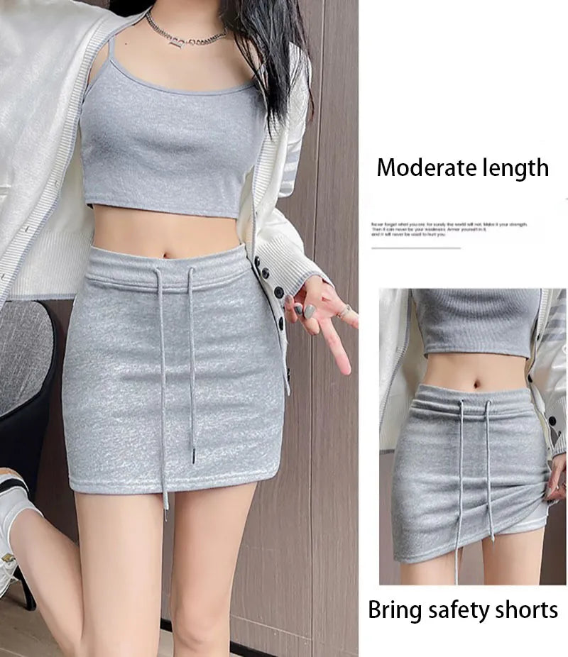 Casual Drawstring Skirt