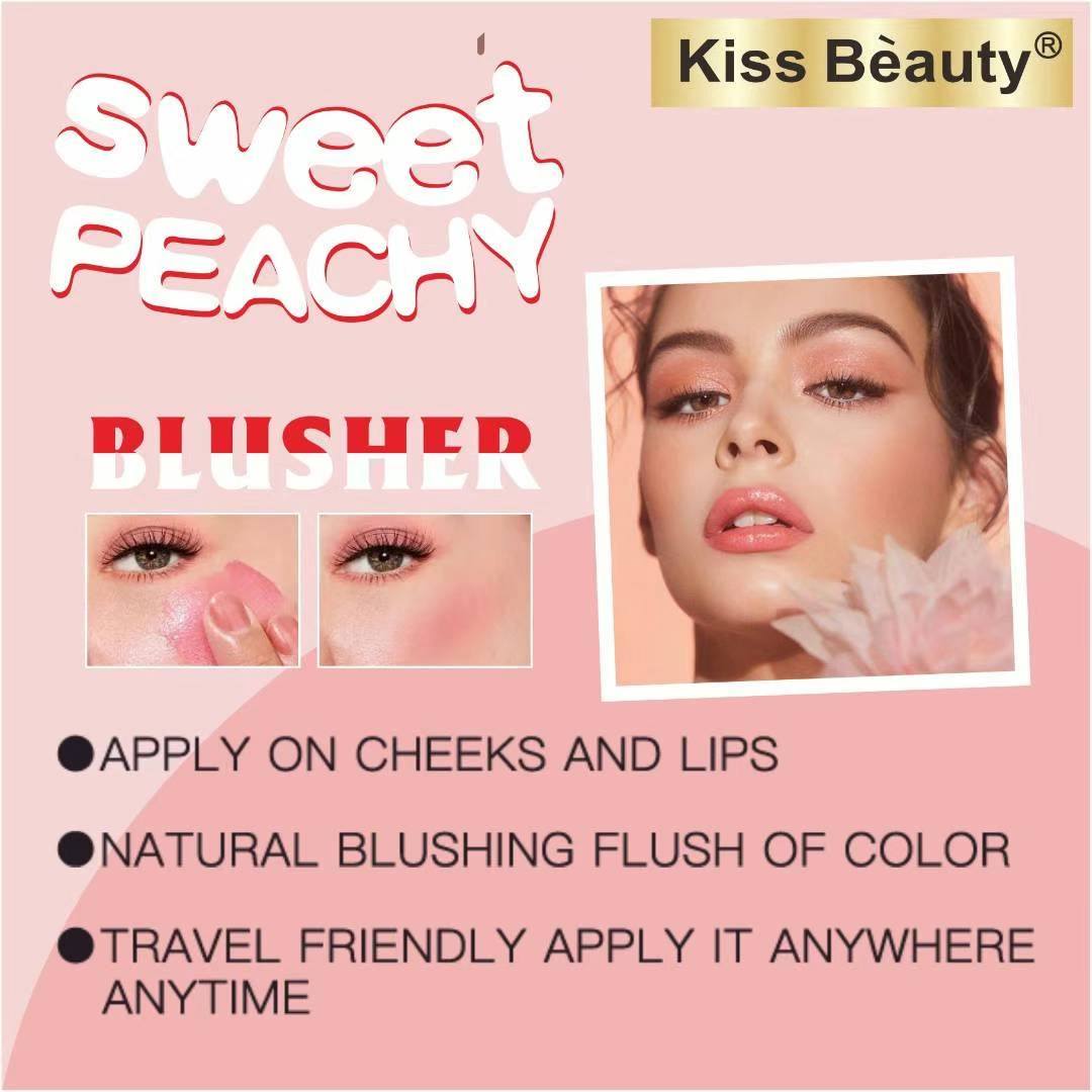Peach-Perfect Glow in One Swipe – KISS BEAUTY Sweet Peachy Magic Blusher 🍑✨
