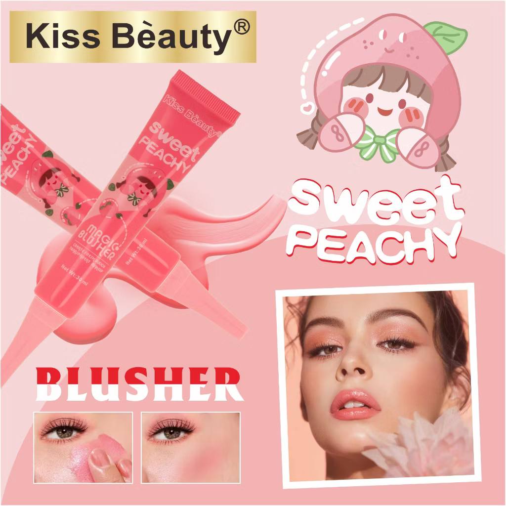 Peach-Perfect Glow in One Swipe – KISS BEAUTY Sweet Peachy Magic Blusher 🍑✨