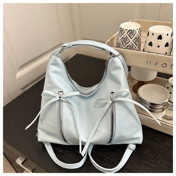 Three-Way Leather Bowknot Bag