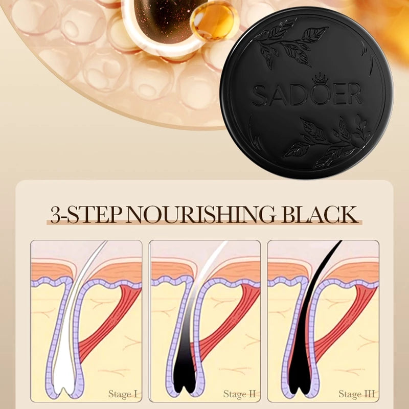 SADOER Polygonum Black Hair Soap Shampoo 100g