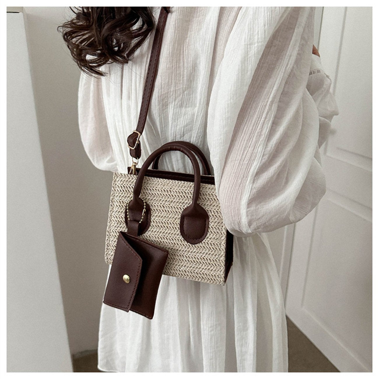 2-IN-1 Woven Sling Bag & Wallet Set