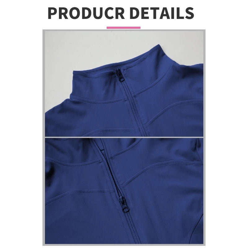 Women Long Sleeve Zipper Yoga Top