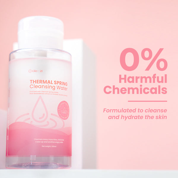 GLO21 Thermal Spring Cleansing Water - For Sensitive Skin, Acne Prone Skin, Oily or Dry Skin