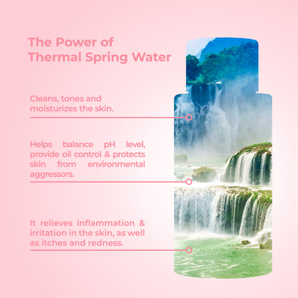 GLO21 Thermal Spring Cleansing Water - For Sensitive Skin, Acne Prone Skin, Oily or Dry Skin