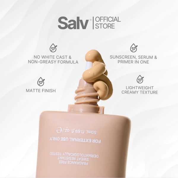 SALV Zinc PCA + K19 - Azeloyl Diglycinate + Galactomyces 3 in 1 Tinted Hybrid Sunscreen SPF 50+ PA++