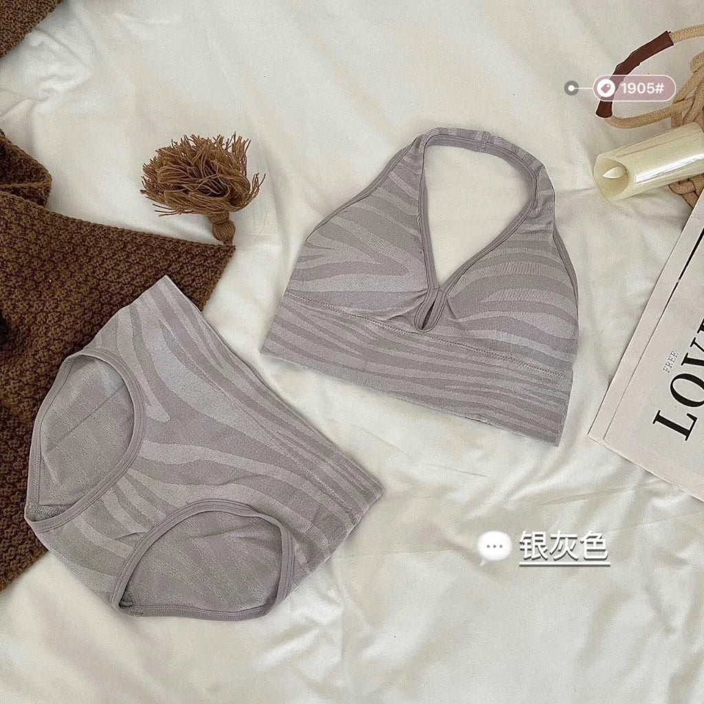 Women's Halter Neck Backless Bra & Panty Set