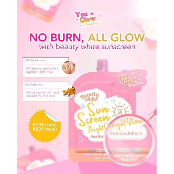 YOU GLOW BABE Beauty White Sunscreen Bright Glow SPF50 PA+++