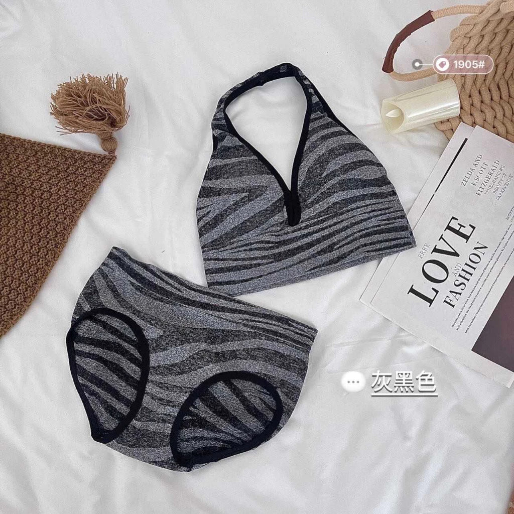 Women's Halter Neck Backless Bra & Panty Set