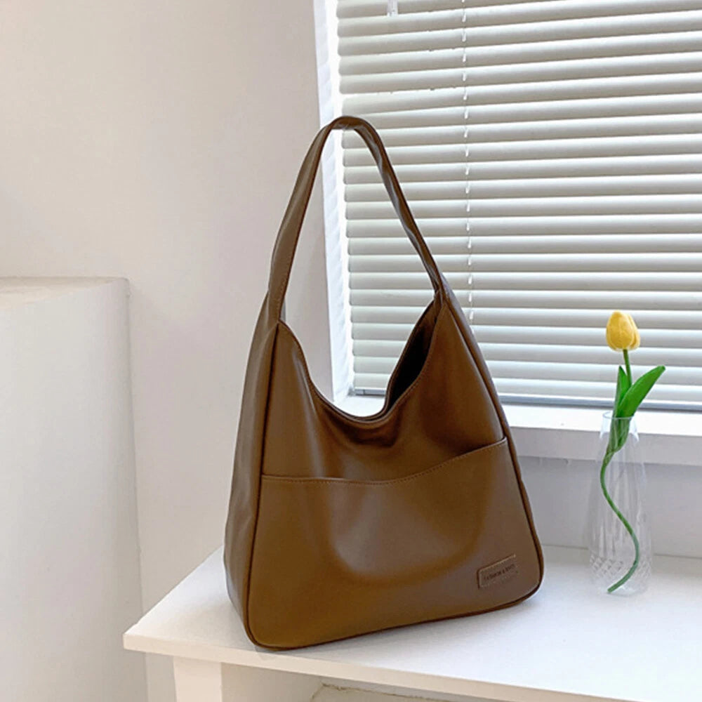 Simple Elegant Soft Leather Shoulder Bag