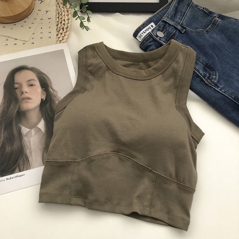 Sleeveless Padded Crop Top