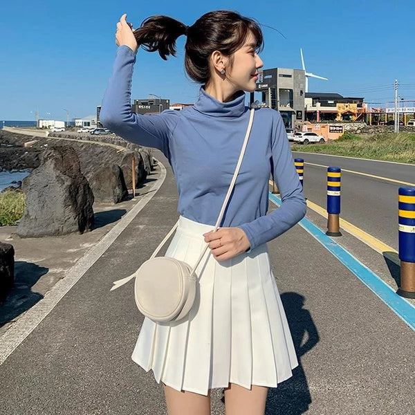 Korean Style High-Waisted Pleated Skirt