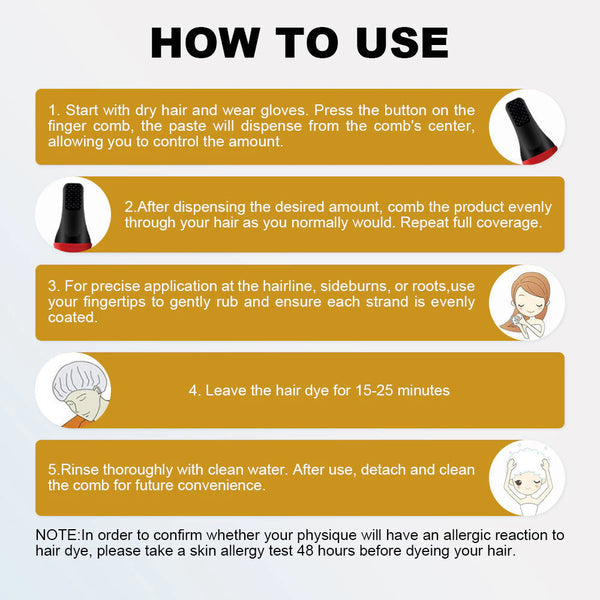 TEN TWENTY Plant-Based Aromatic convenient Hair Dye Comb