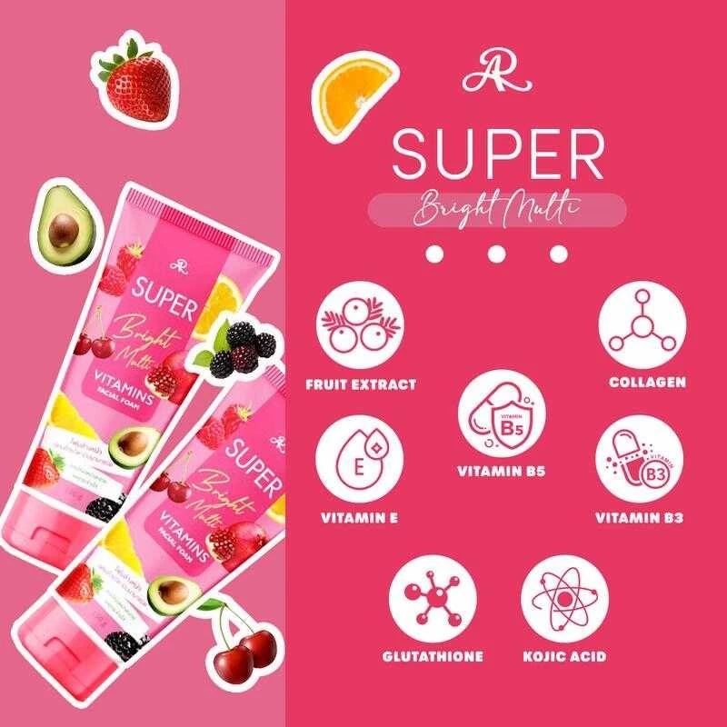AR Super Bright Multi Vitamins Facial Foam 150g (Made in Thailand)