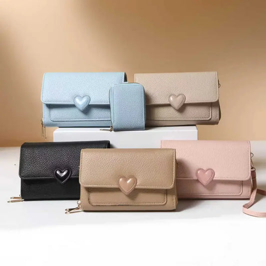 2-IN-1 Double Zipper Long Wallet Bag with Coin Purse