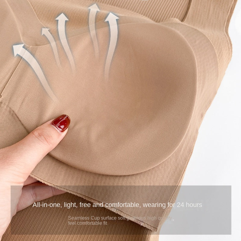 Seamless Wide Shoulder Padded Camisole Square Neck Top