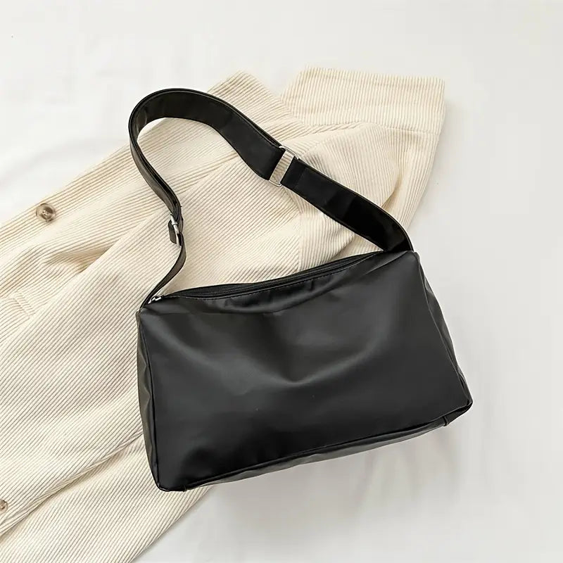 Minimalist Soft Leather Wide Strap Shoulder Bag