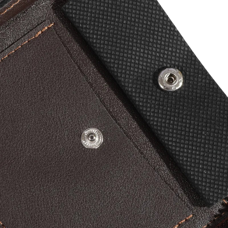 Men's Vintage Leather Tri-Fold Zipper Wallet