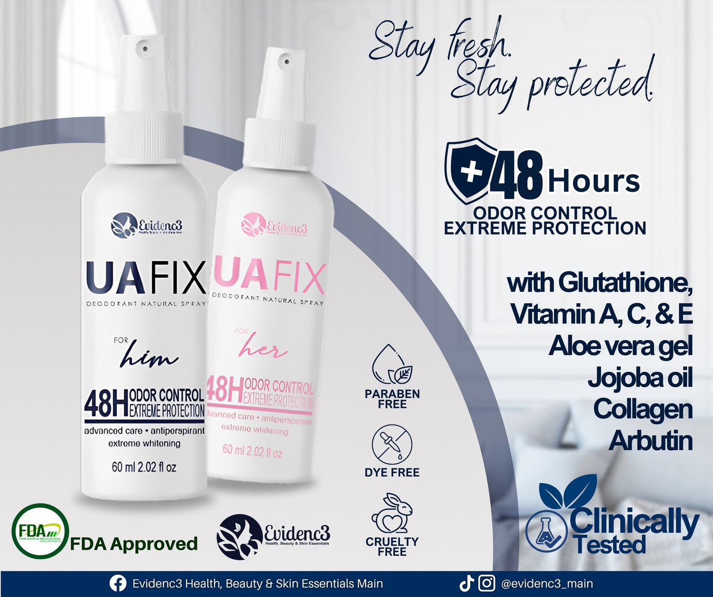 UA FIX Deodorant Spray for Him & Her