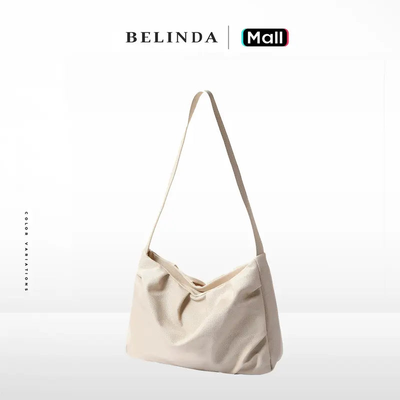 Japanese Soft Leather Pleated Shoulder Bag