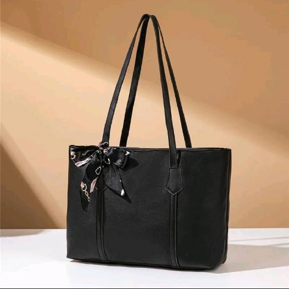 Large Capacity Tote Bag with Silk Ribbon