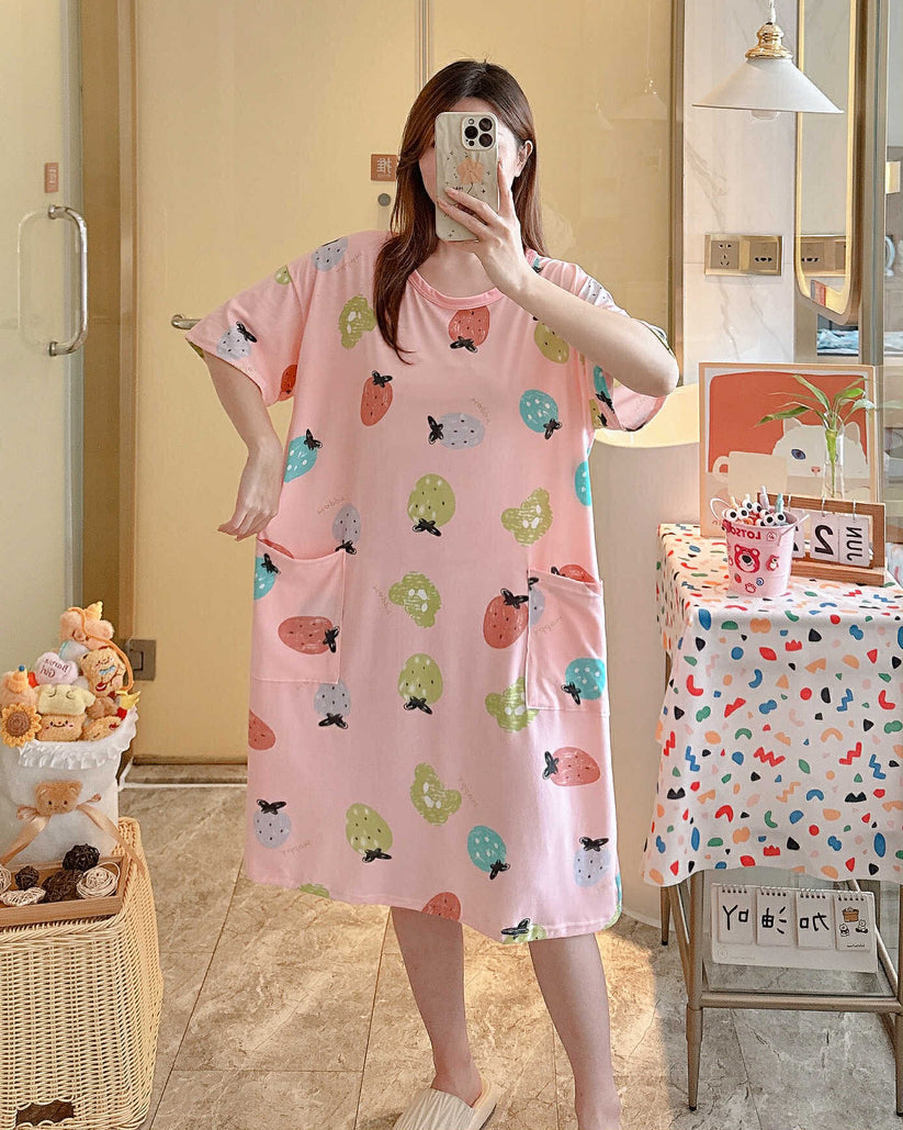 Plus Size Korean Daster with Double Pocket