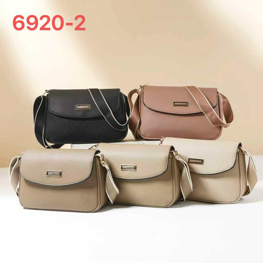 2-in-1 Wide Strap Leather Sling Bag with Wallet