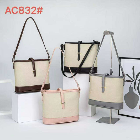 Sweet Stitching Color Underarm Bucket Bag