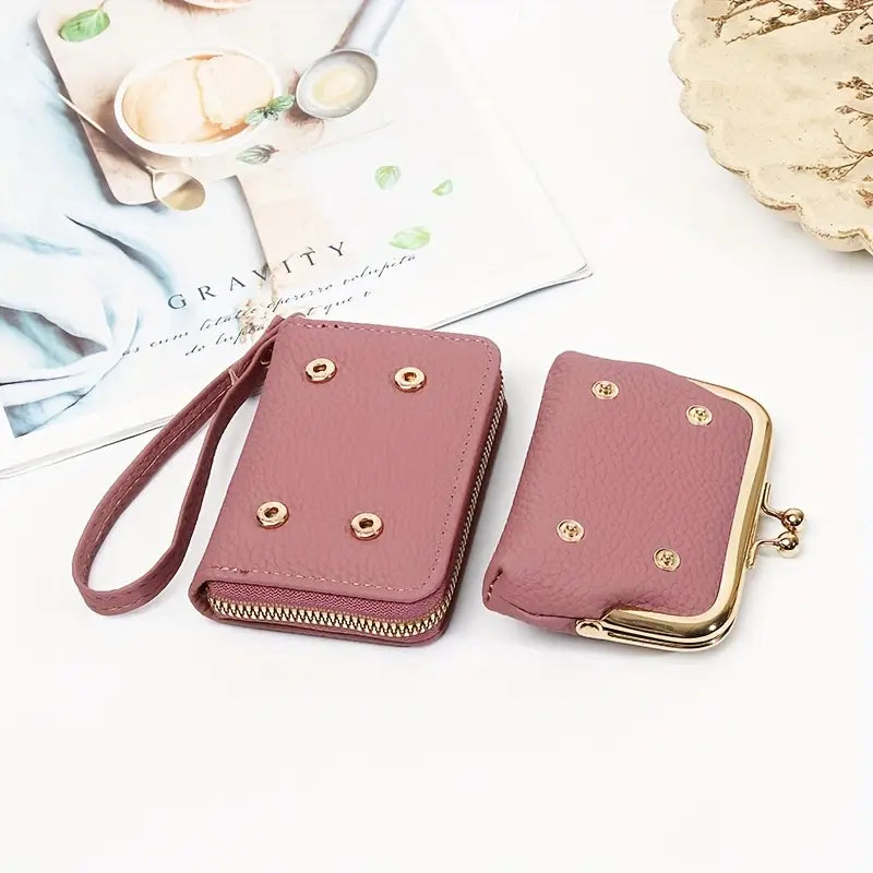 Women's Elegant Card Holder Wallet with Detachable Coin Purse