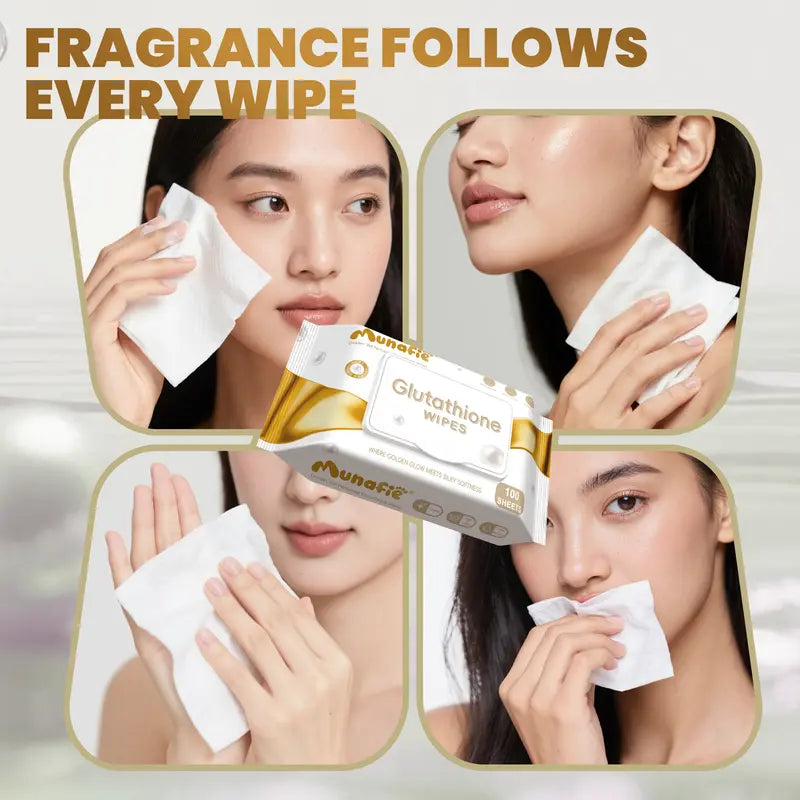MUNFIE Refreshing Fragrance Wet Wipes with Glutathione & Aloe Vera
