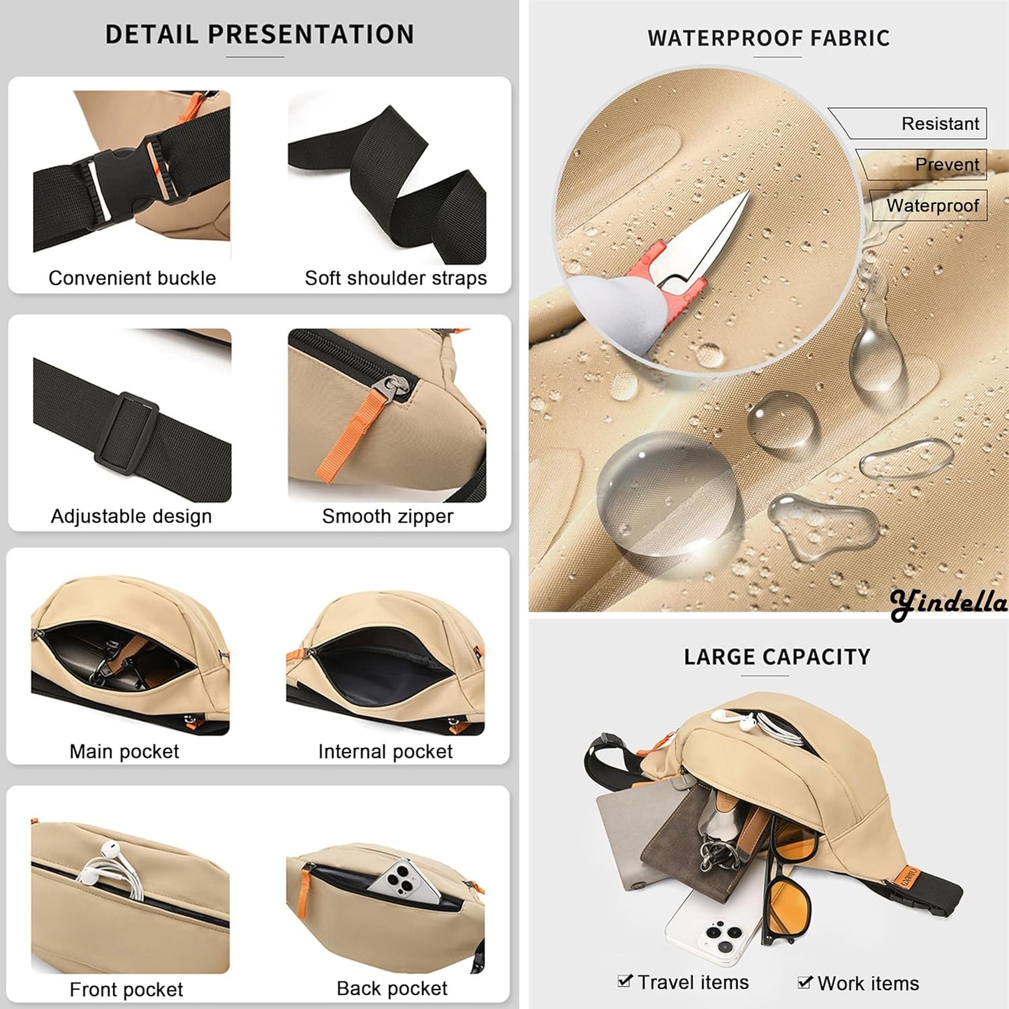 Nylon Crossbody Belt Waist Bag