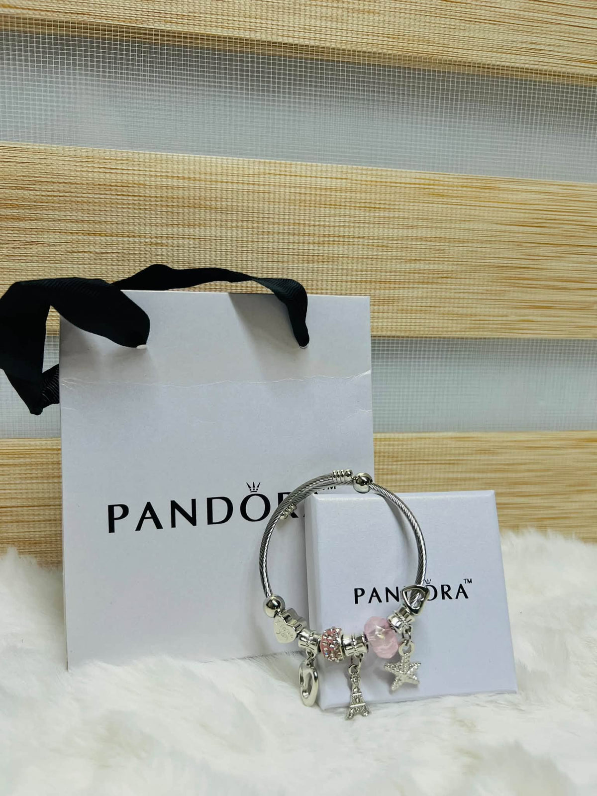 Pandora Inspired Silver & Gold Plated Charm Bracelet
