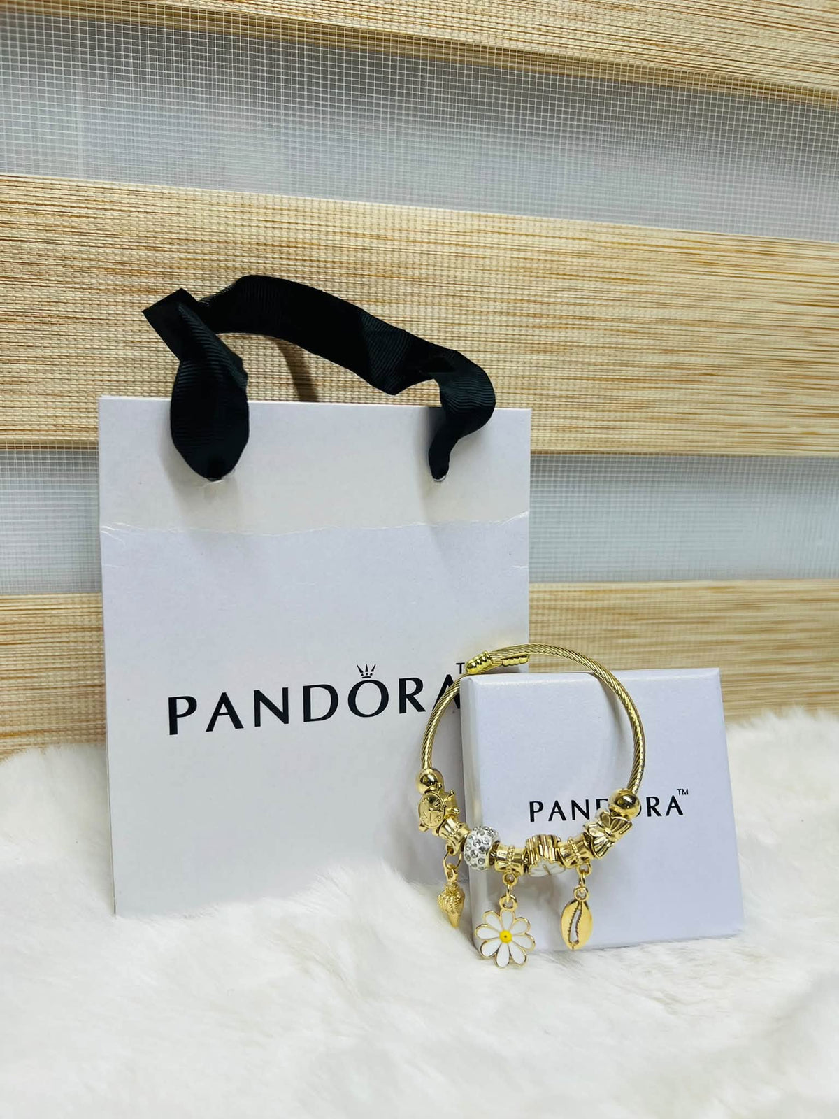 Pandora Inspired Silver & Gold Plated Charm Bracelet