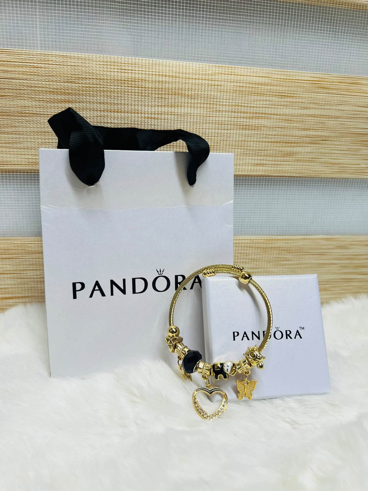 Pandora Inspired Silver & Gold Plated Charm Bracelet