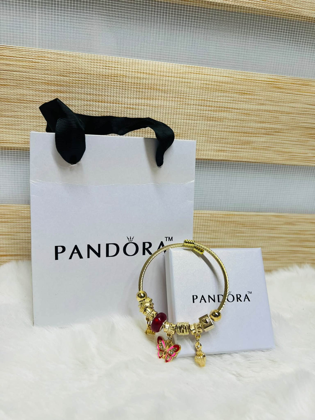 Pandora Inspired Silver & Gold Plated Charm Bracelet