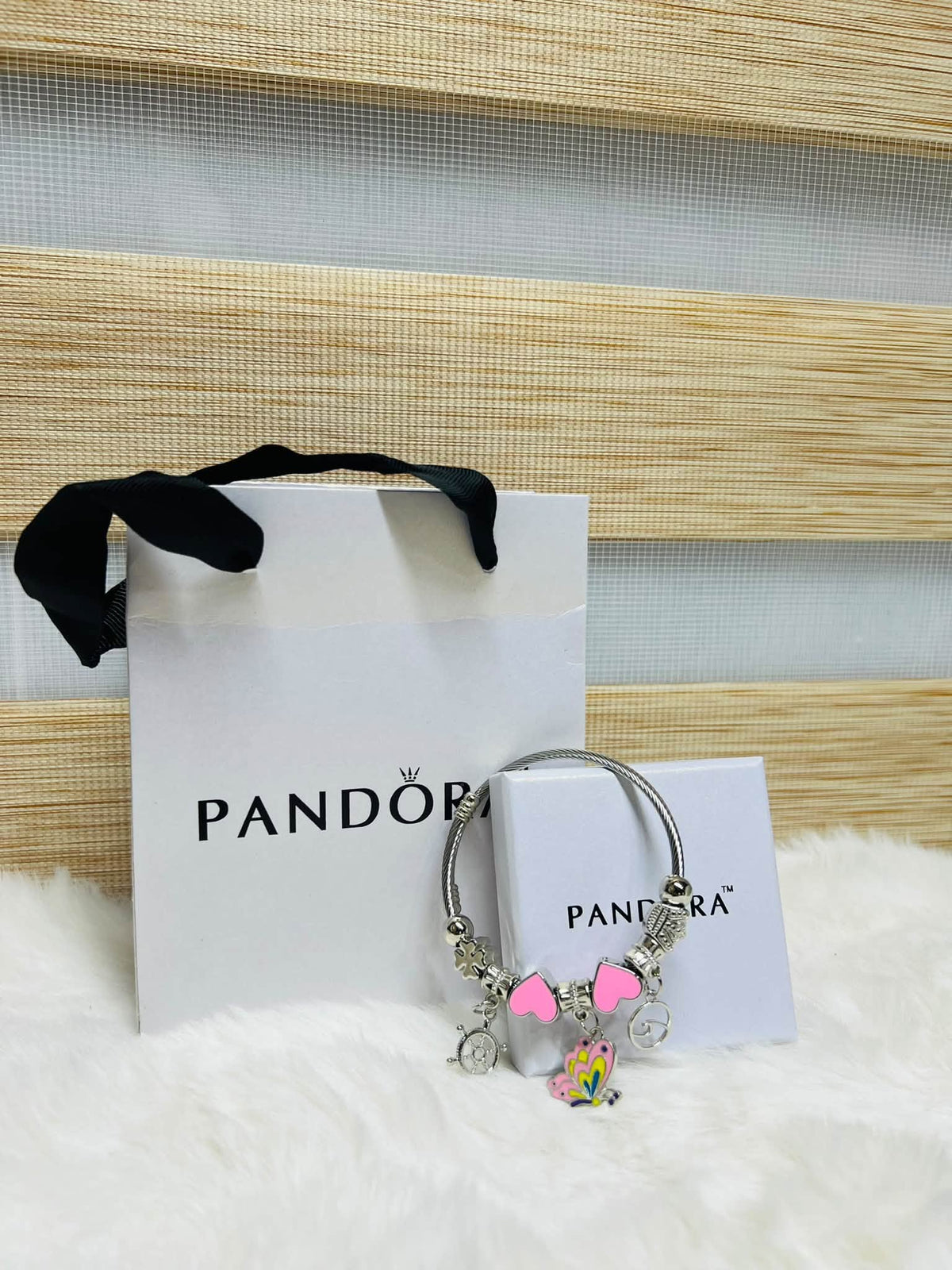 Pandora Inspired Silver & Gold Plated Charm Bracelet