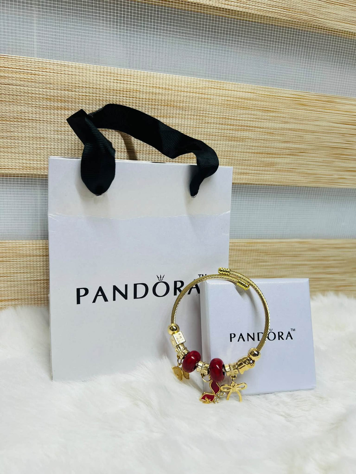 Pandora Inspired Silver & Gold Plated Charm Bracelet