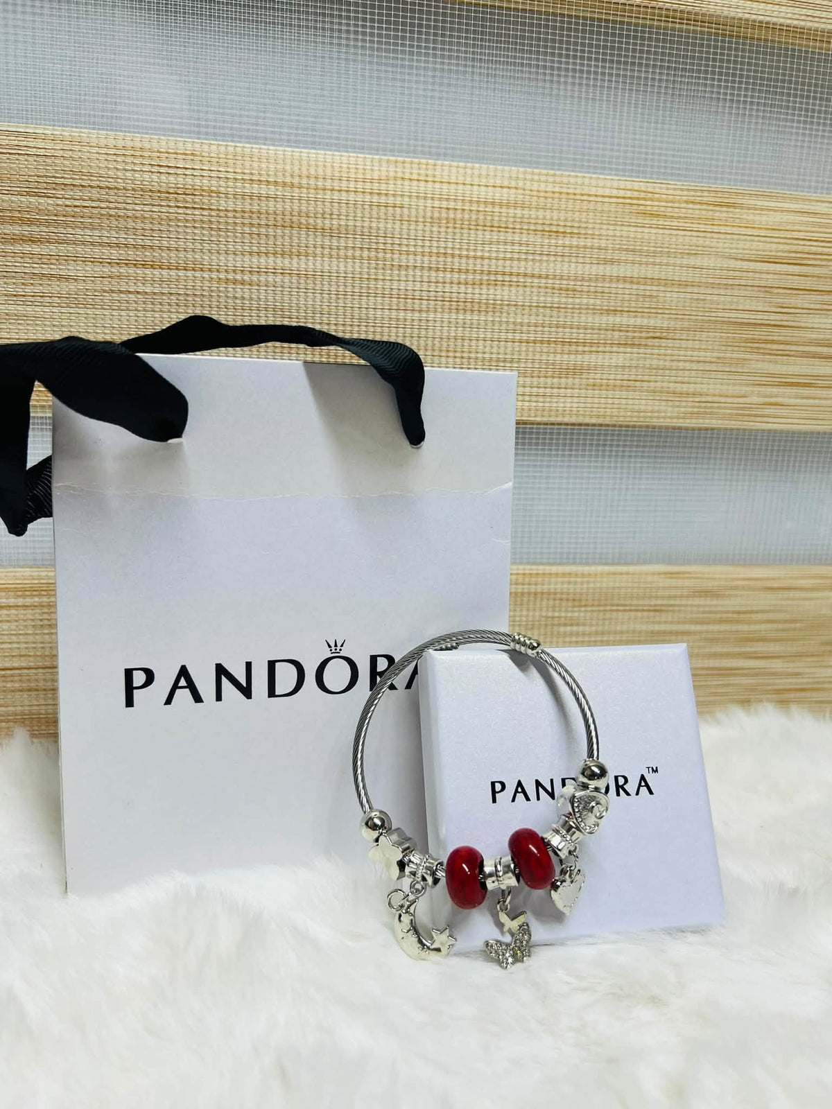 Pandora Inspired Silver & Gold Plated Charm Bracelet