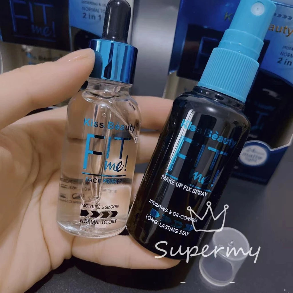 Flawless Look That Lasts All Day – KISS BEAUTY Primer & Fix Spray Set ✨
