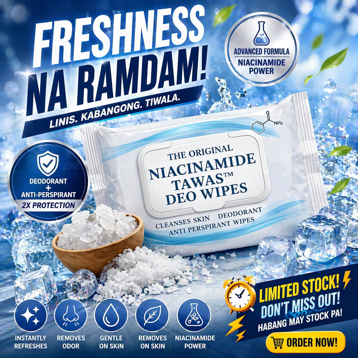 The Original Niacinamide Tawas Deo Wipes