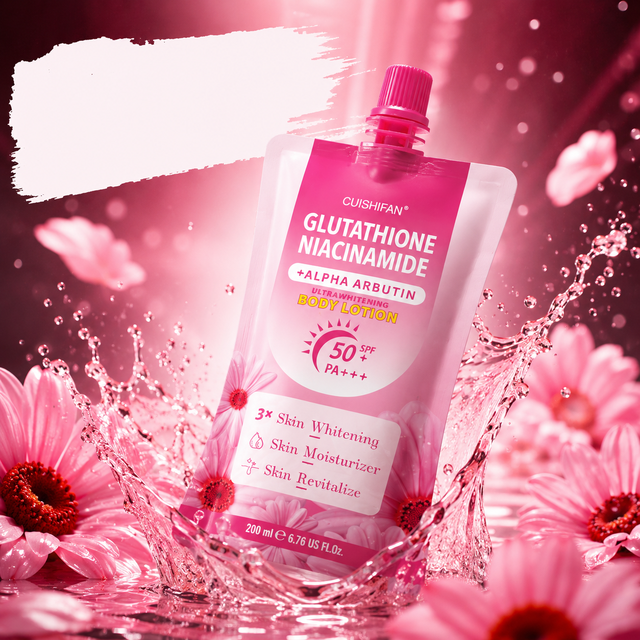 Cuishifan Glutathione Niacinamide + Alpha Arbutin Body Whitening Lotion With SPF 50 PA+++