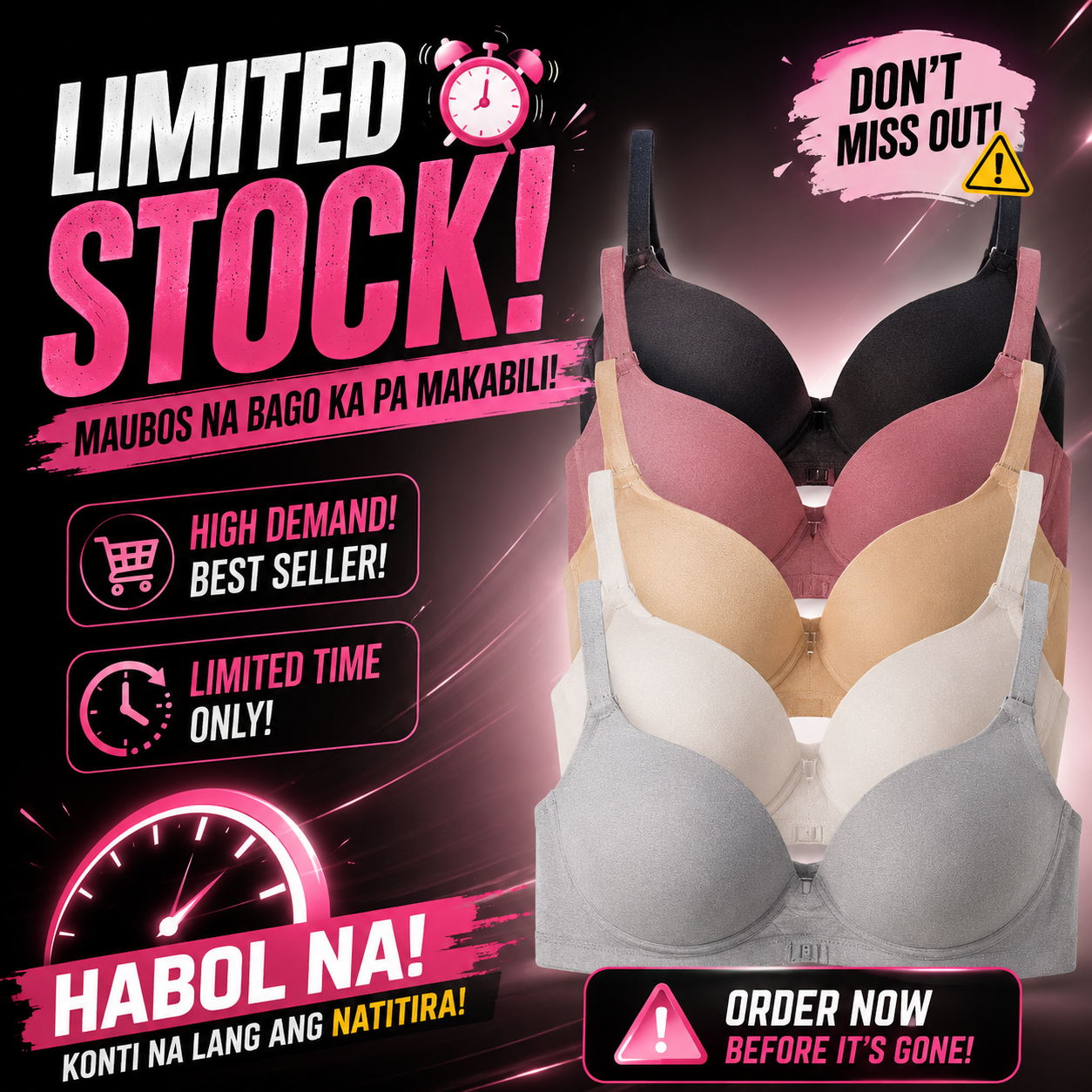 Non Wire Breathable Push Up Bra