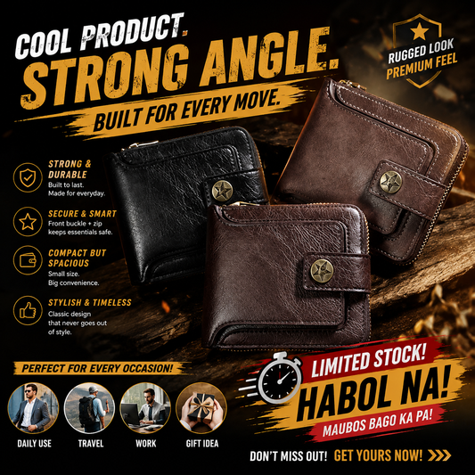 Men's Vintage Leather Bi-Fold Wallet