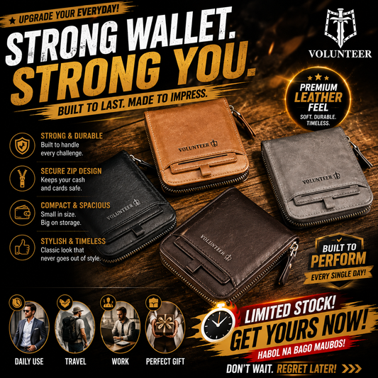 Men's Leather Bifold Zipper Around Wallet