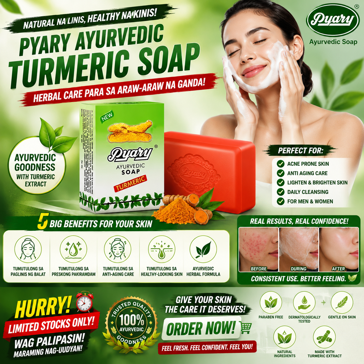 Pyary Ayurvedic Turmeric Soap 75g