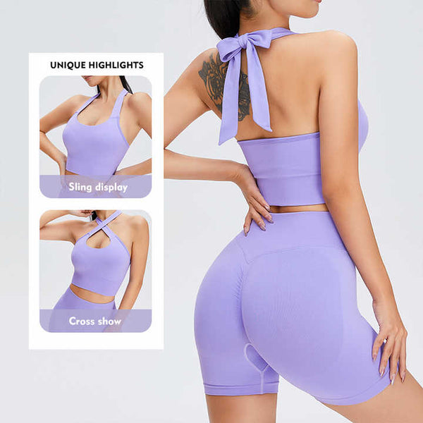 Sexy Halter Strap Gym Outfit Set