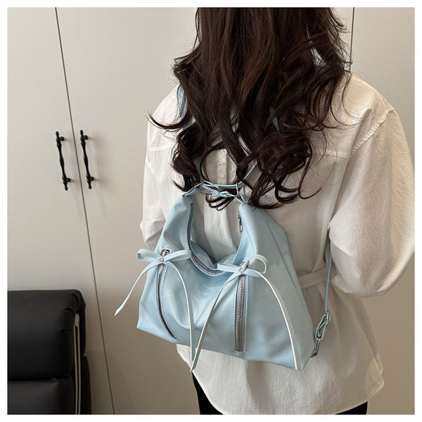 Three-Way Leather Bowknot Bag