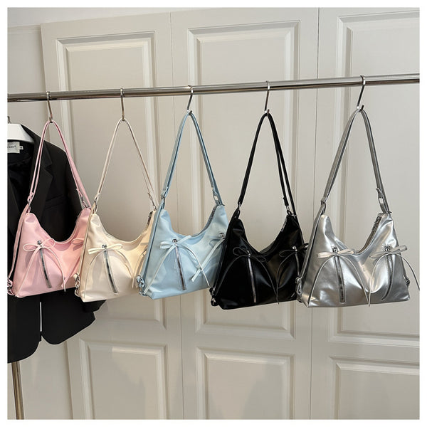 Three-Way Leather Bowknot Bag