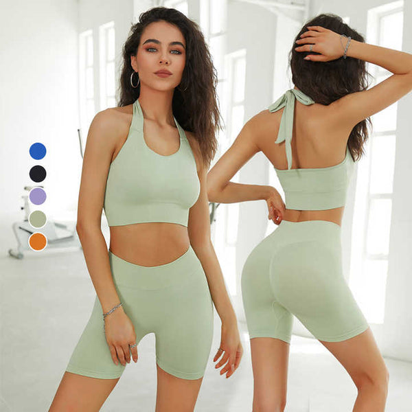 Sexy Halter Strap Gym Outfit Set