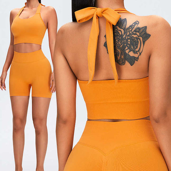 Sexy Halter Strap Gym Outfit Set